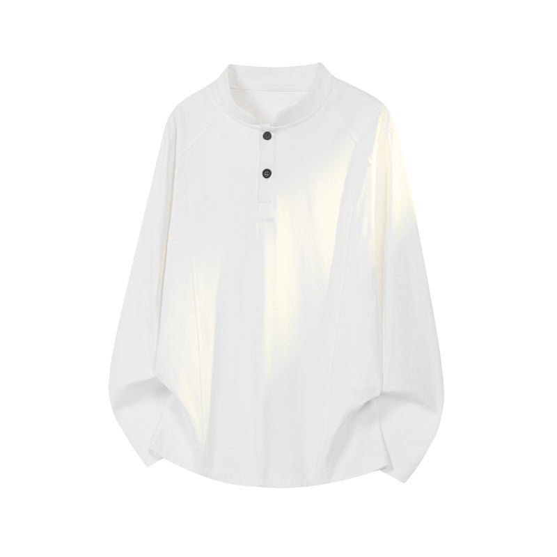 Herren Lässiges Langarmshirt mit Knopfleiste Drune