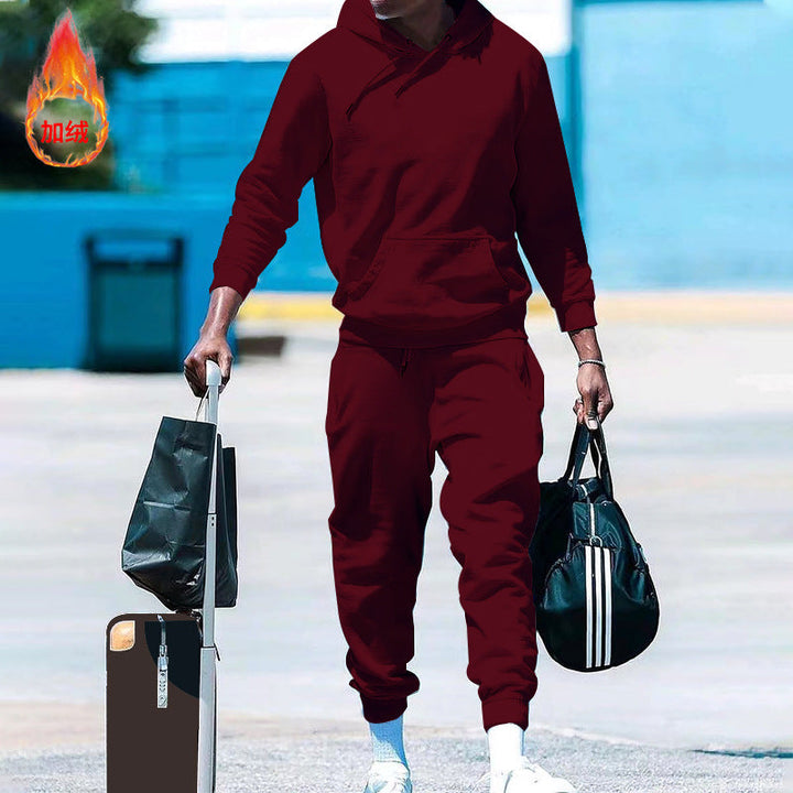Herren lässiges Freizeit-Set mit Kapuzenpullover und Jogginghose Drune