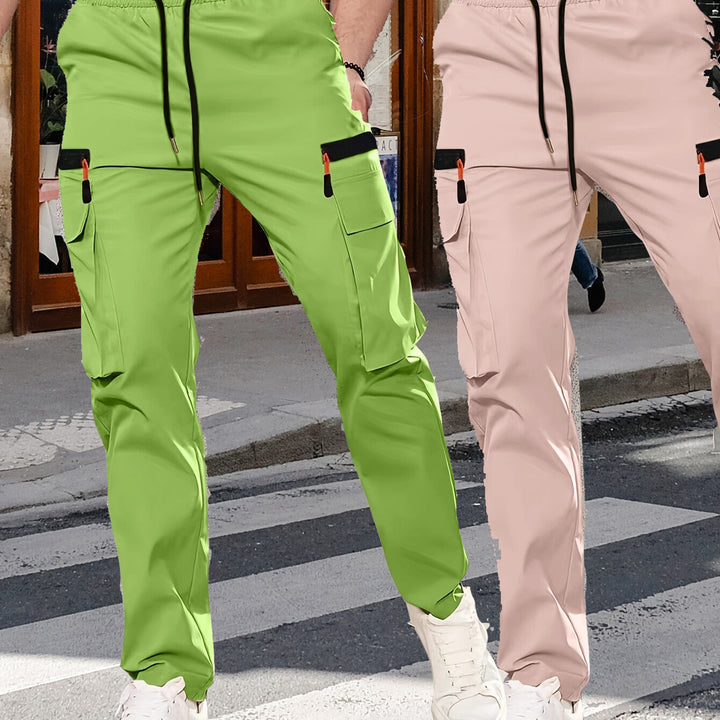 Herren Utility-Cargohose im Joggerstil mit elastischem Bund und Multifunktions-Taschen Drune