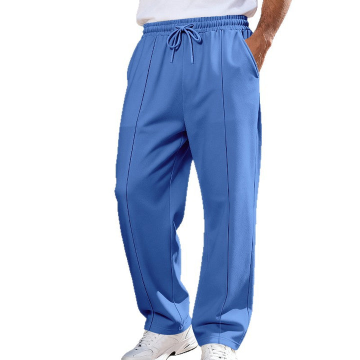 Herren Weite Travel-Loungehose mit Bügelfalte, elastischem Tunnelzug und seitlichen Eingrifftaschen Drune