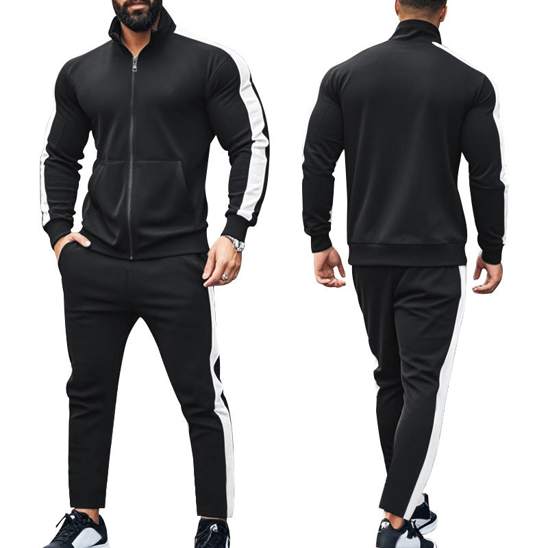 Herren Sportlicher Trainingsanzug mit modernem Stehkragen und praktischen Taschen Drune