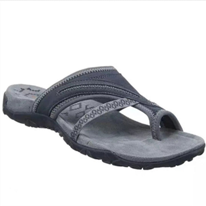 Damen Zehentrenner Sandalen mit anatomischer Fußbettung und rutschfester Sohle Drune
