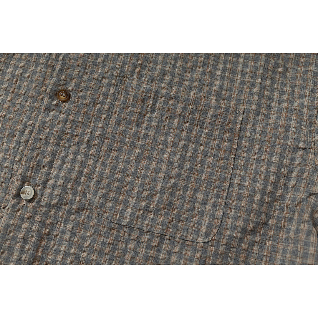 Herren Leichtes Karo-Overshirt aus Baumwollmischung mit geradem Saum und aufgesetzter Brusttasche Drune