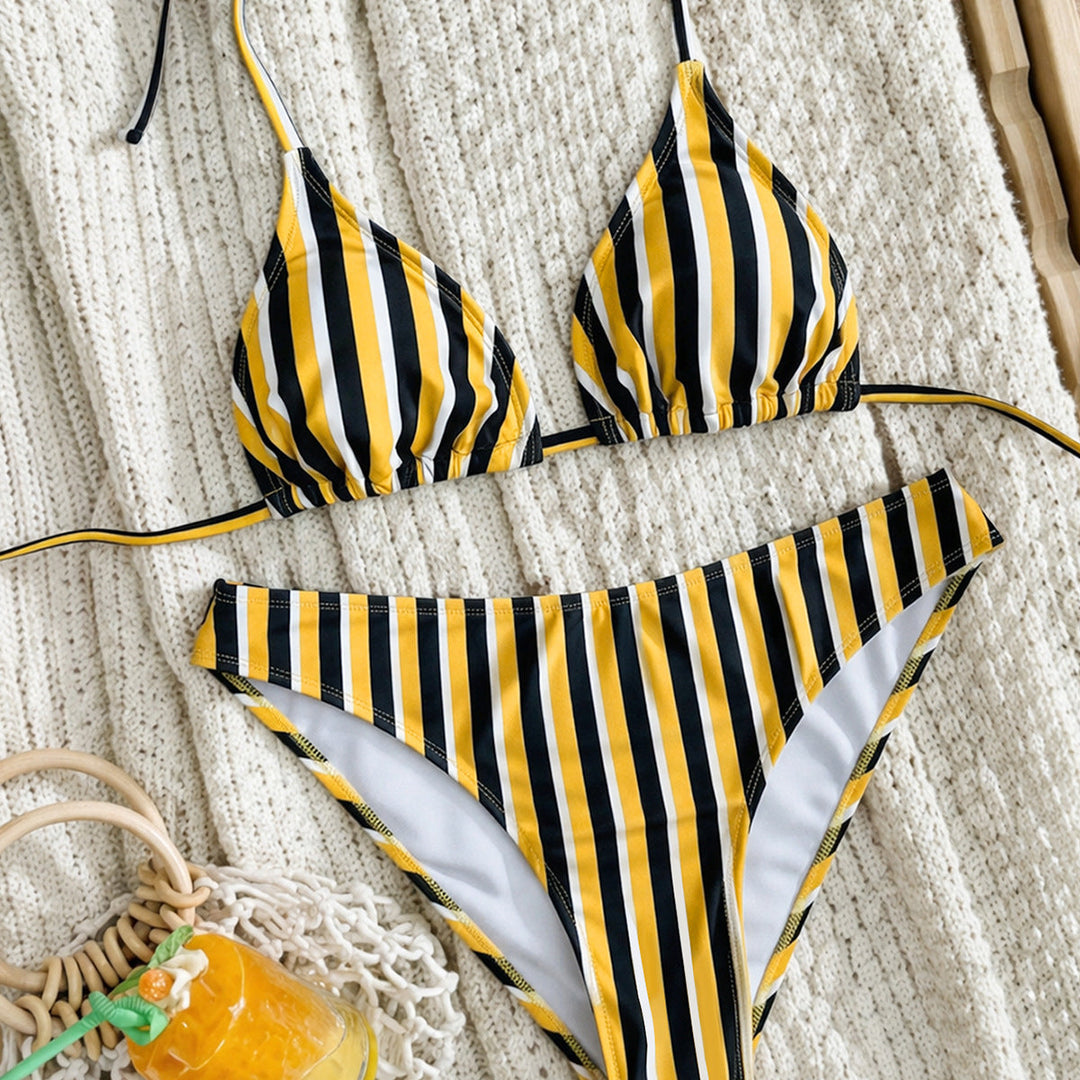 Damen Triangel Bikini mit seitlichen Streifen Drune