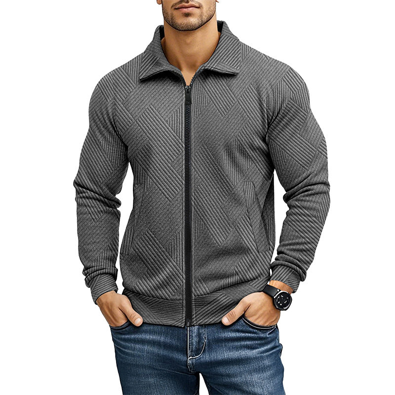 Herren bequeme und stylische Kapuzenjacke mit strukturiertem Gewebe Drune