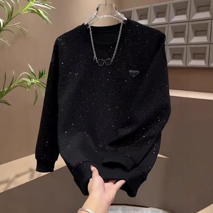Damen Modischer Sweatshirt mit kreativem Sternen-Print Drune