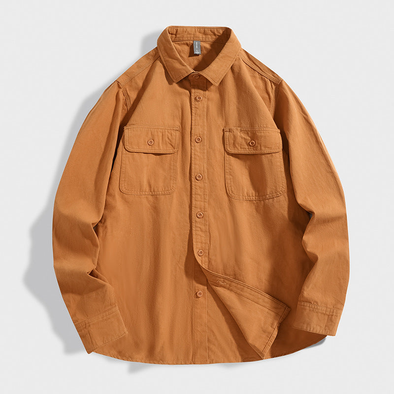 Herren Overshirt aus Baumwoll‑Twill mit Pattentaschen und Relaxed‑Fit Drune
