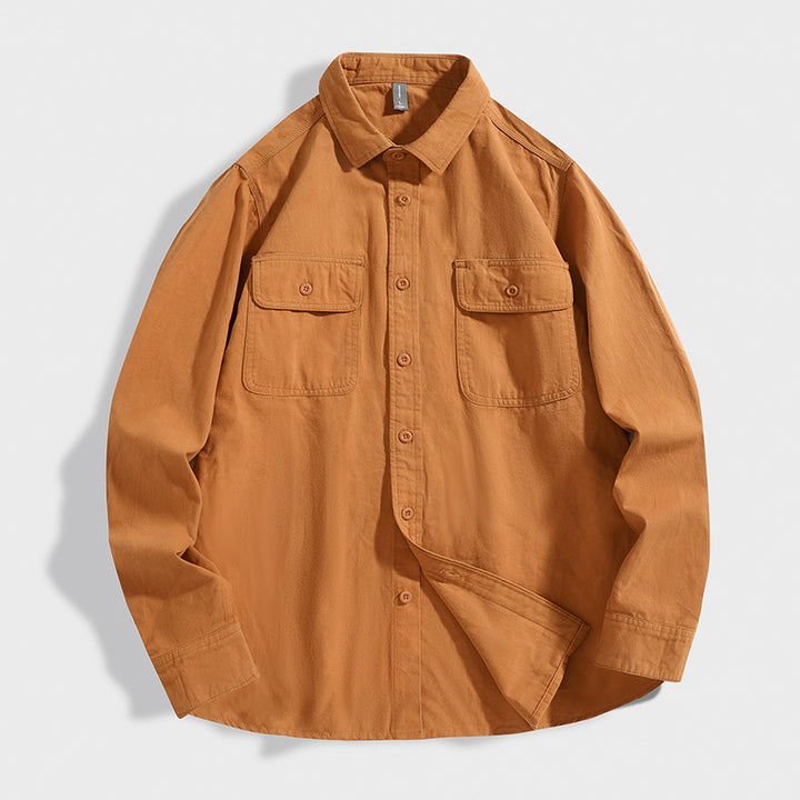 Herren Overshirt aus Baumwoll‑Twill mit Pattentaschen und Relaxed‑Fit Drune