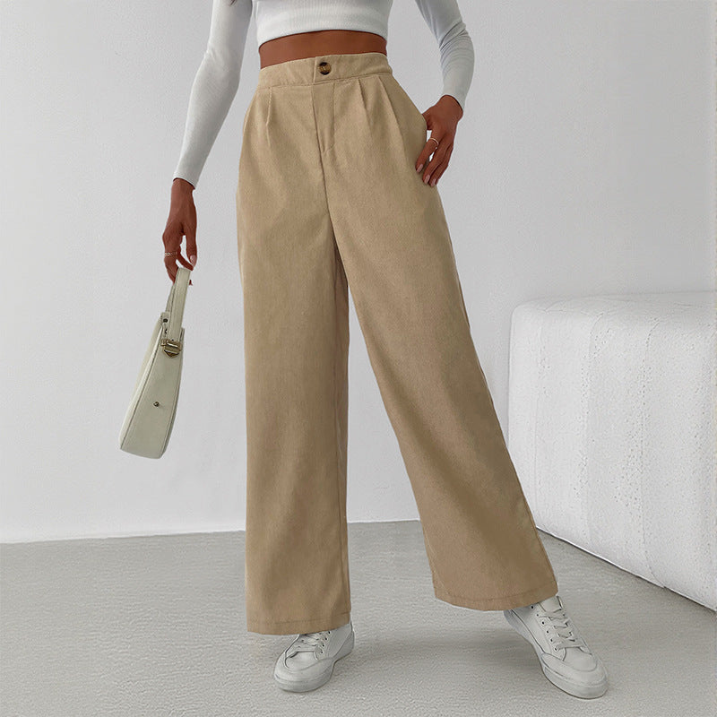 Damen lässiges Cropped Langarmshirt und weite Culotte-Hose Drune