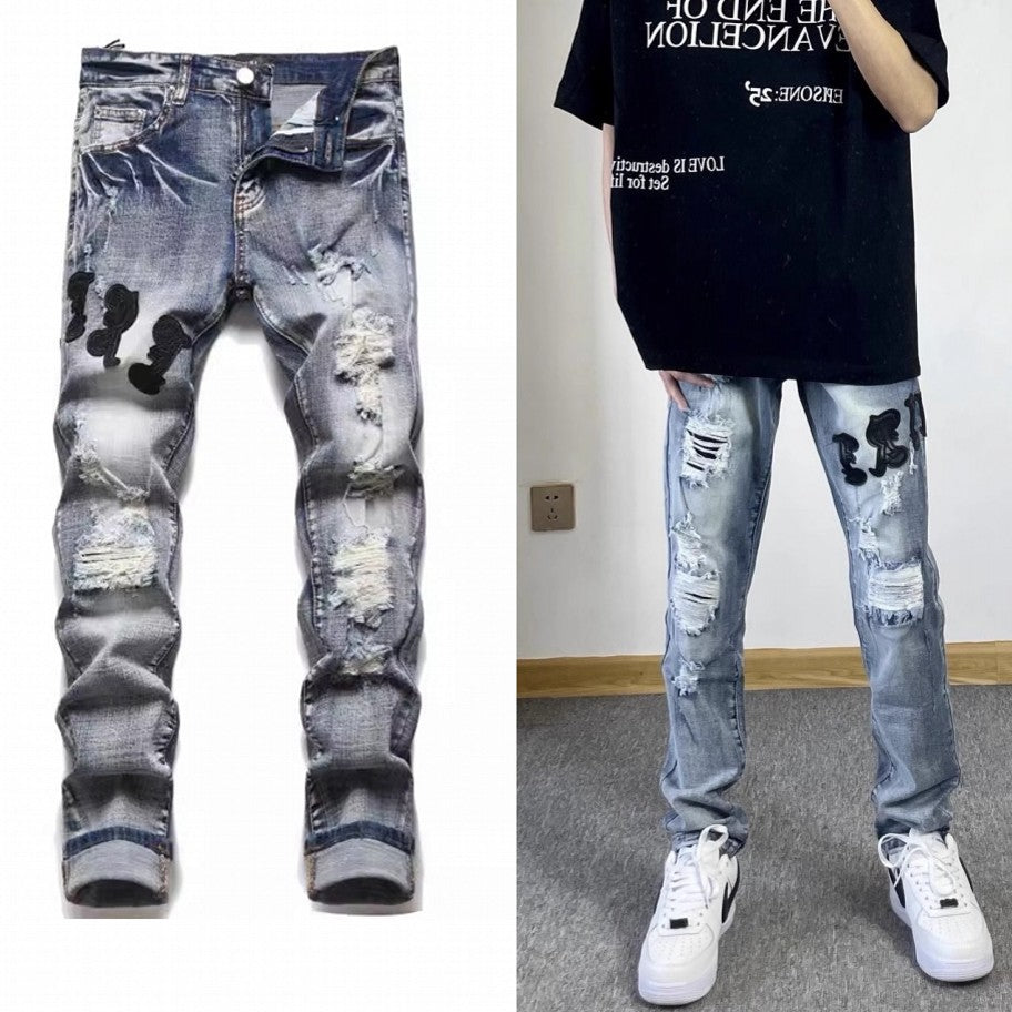 Herren Modische Ripped Jeans im Vintage-Stil Drune