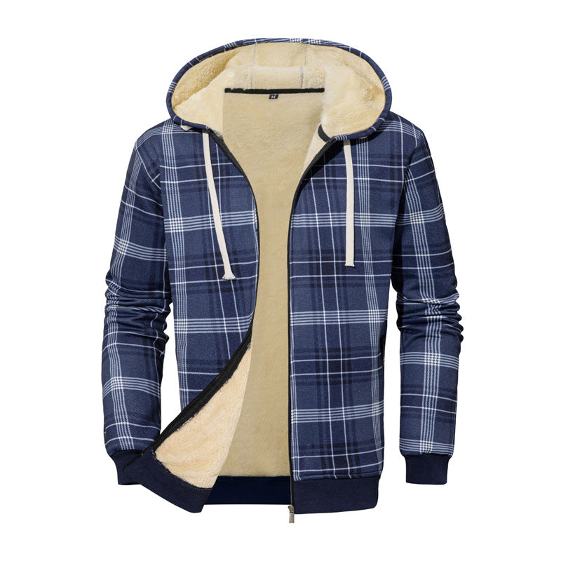 Herren Gemütliche Fleecejacke im karierte Design Drune