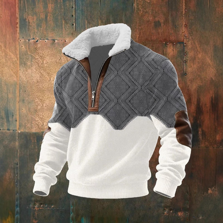 Herren Urbaner Fleece Pullover mit Baum-Motiv Drune