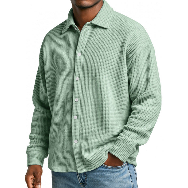 Herren Modische Strickjacke mit hohem Kragen Drune