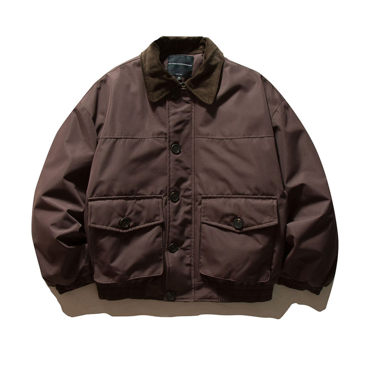 Herren Kurz geschnittener thermoisolierter Field‑Blouson mit Cordkragen und großzügigen Pattentaschen Drune
