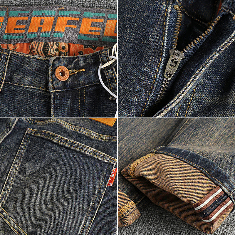 Herren Slim-Fit Jeans mit lässigem Used-Look Drune