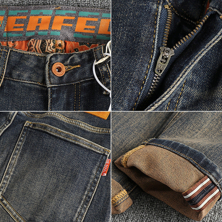 Herren Slim-Fit Jeans mit lässigem Used-Look Drune