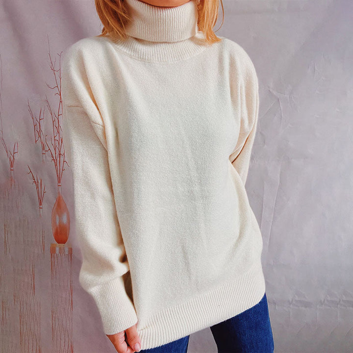 Drune | Einfarbiger Warmer Strickpullover Für Alltag