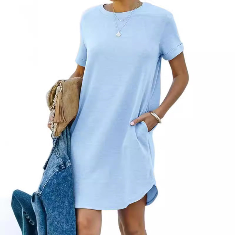 Damen Casual Kleid mit praktischen Taschen Drune