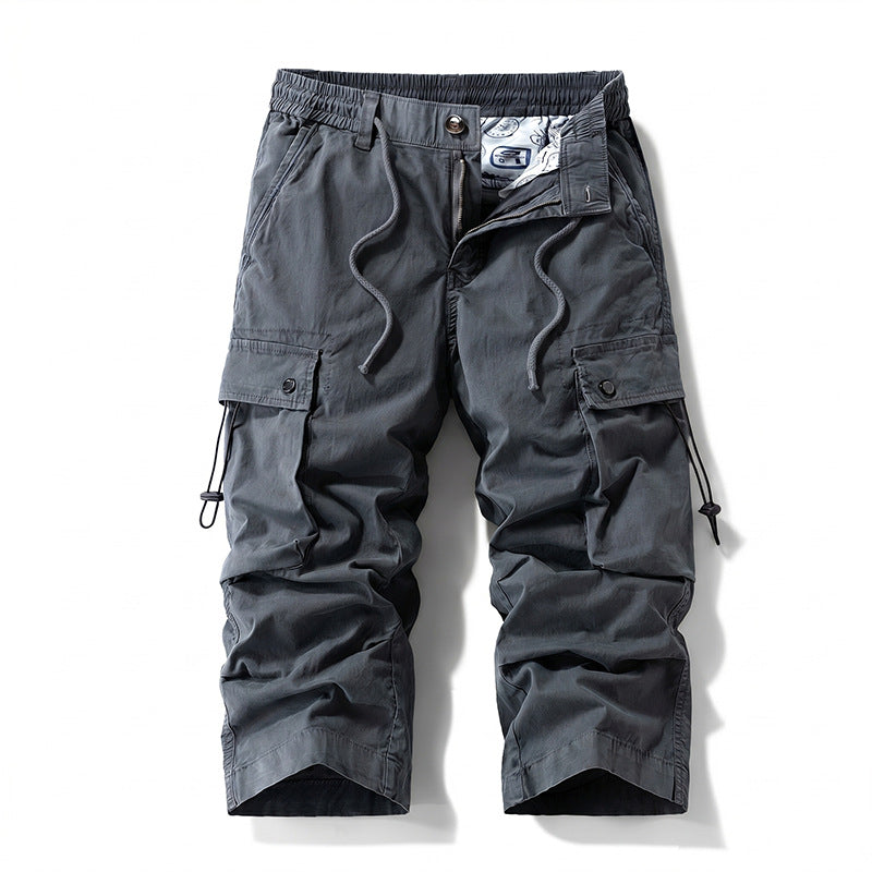 Herren 3/4-Trekking-Cargohose mit elastischem Bund, Tunnelzug und variabler Taschenorganisation Drune