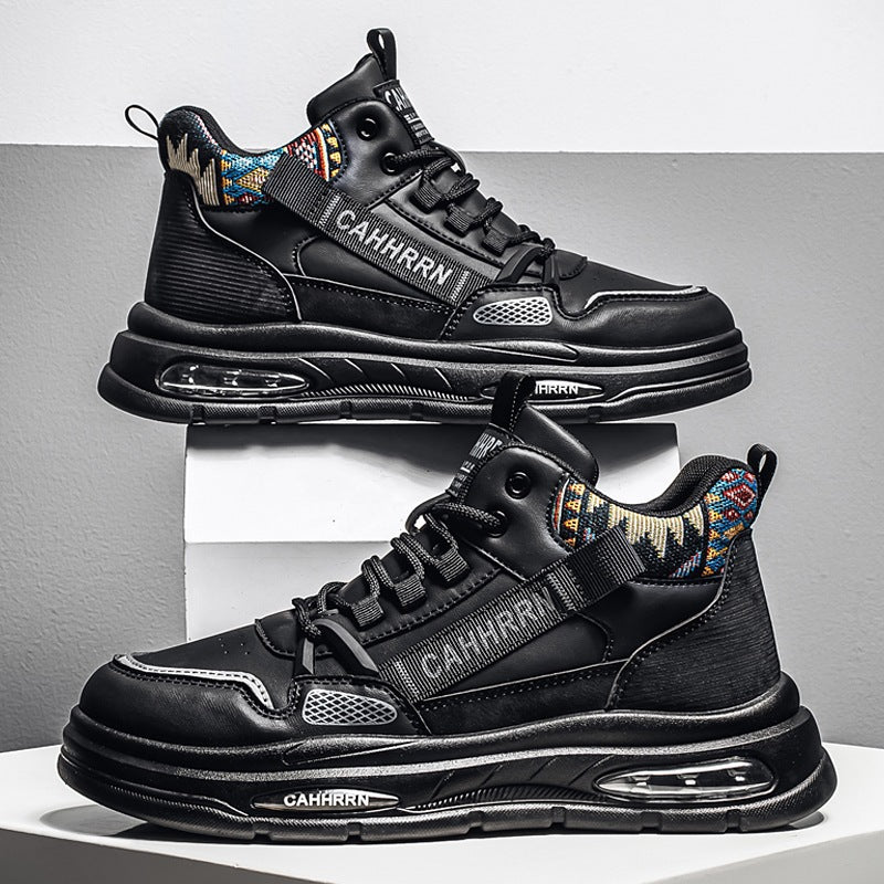 Herren hochgeschnittene Streetstyle-Sneaker mit Luftkapsel-Zwischensohle und tribal-gepolsterter Knöchelmanschette Drune