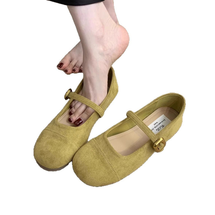 Damen Ballerinas mit verstellbarem Riemen und weichem Innenfutter Drune