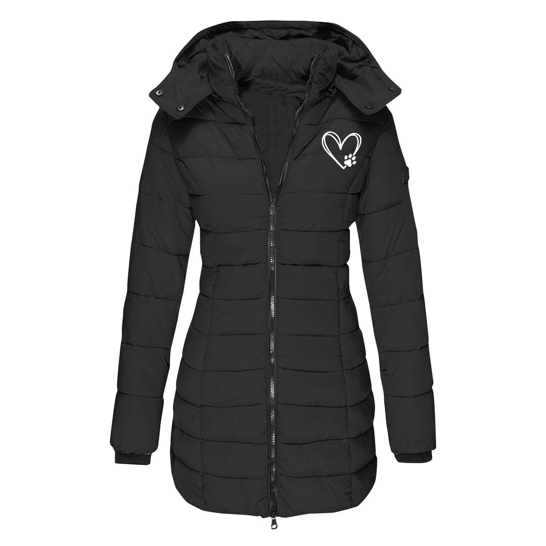 Damen gesteppte Winterjacke mit abnehmbarer Kapuze Drune