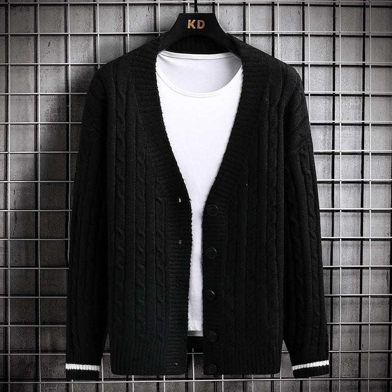 Damen Strickjacke mit Zopfmuster und Knopfdetails Drune