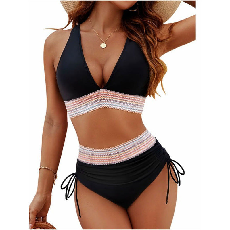 Damen Triangel-Bikini mit verstellbaren Riemen und moderner Rüschenoptik Drune