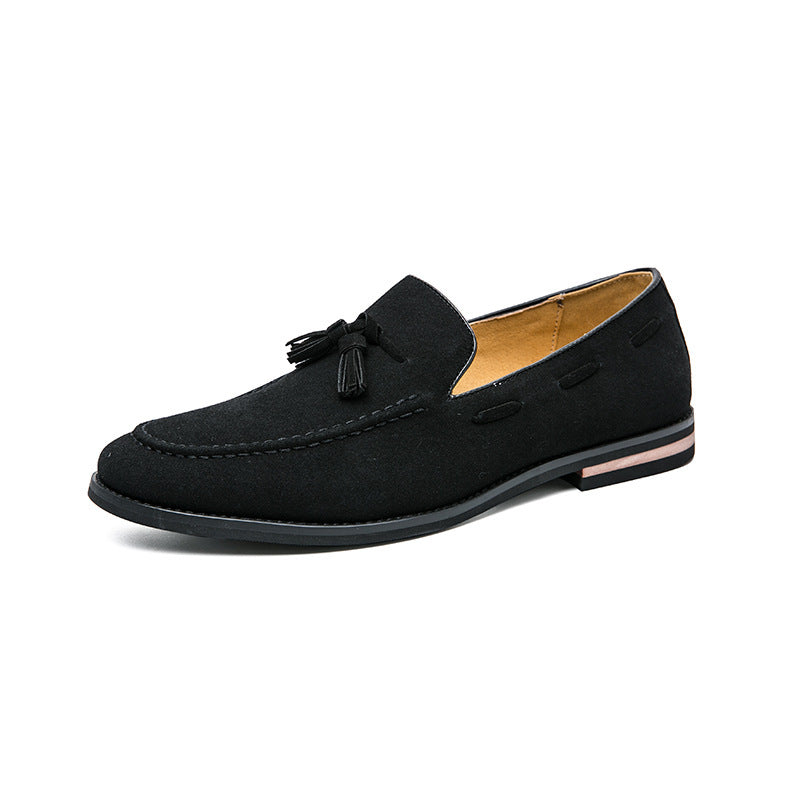 Herren Quasten-Slipper aus Veloursleder mit handgenähter Moccasinnaht und gepolstertem Lederfußbett Drune