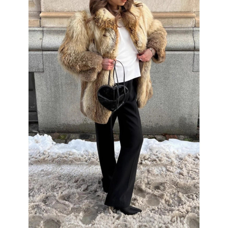 Damen Kunstfelljacke mit luxuriösen Details Drune