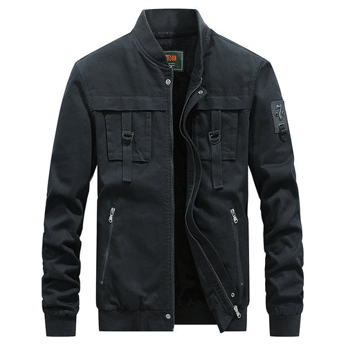 Herren Utility-Fieldjacke mit Stehkragen, D-Ring-Details und Reißverschlusstaschen Drune