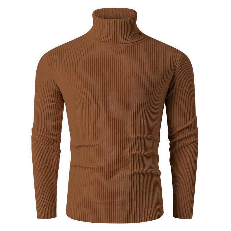 Herren eleganter Rollkragenpullover aus strukturiertem Strickmaterial Drune