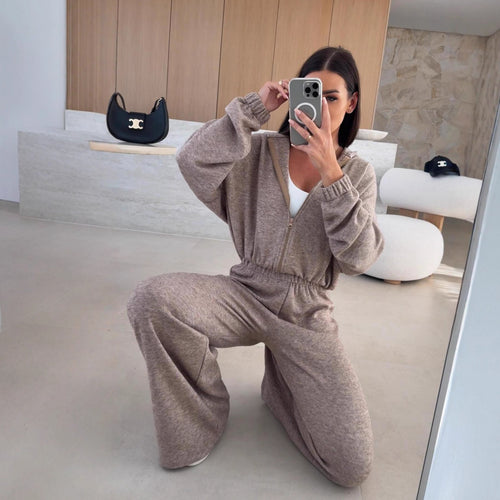 Damen Loungewear-Anzug mit weitem Schnitt und modernem Hoodie Drune