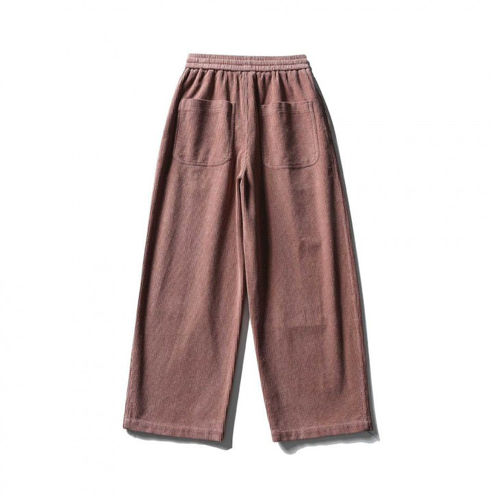 Unisex Weite Cordhose im Relaxed-Fit mit elastischem Bund, Tunnelzug und geradem Bein Drune
