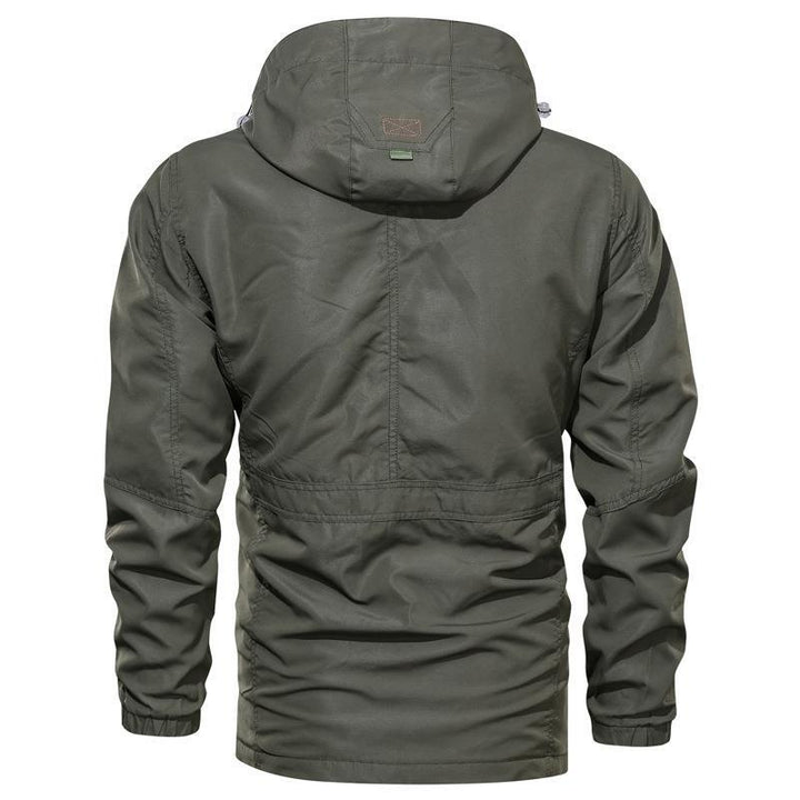 Herren Multifunktionaler Canvas-Fieldparka mit Kordelzug, Utility-Taschen und Kapuze Drune