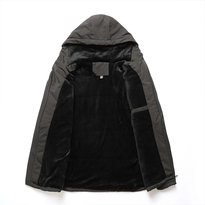 Herren nan gepolsterte Softshell-Thermojacke mit Kapuze und kuscheligem Fleecefutter Drune