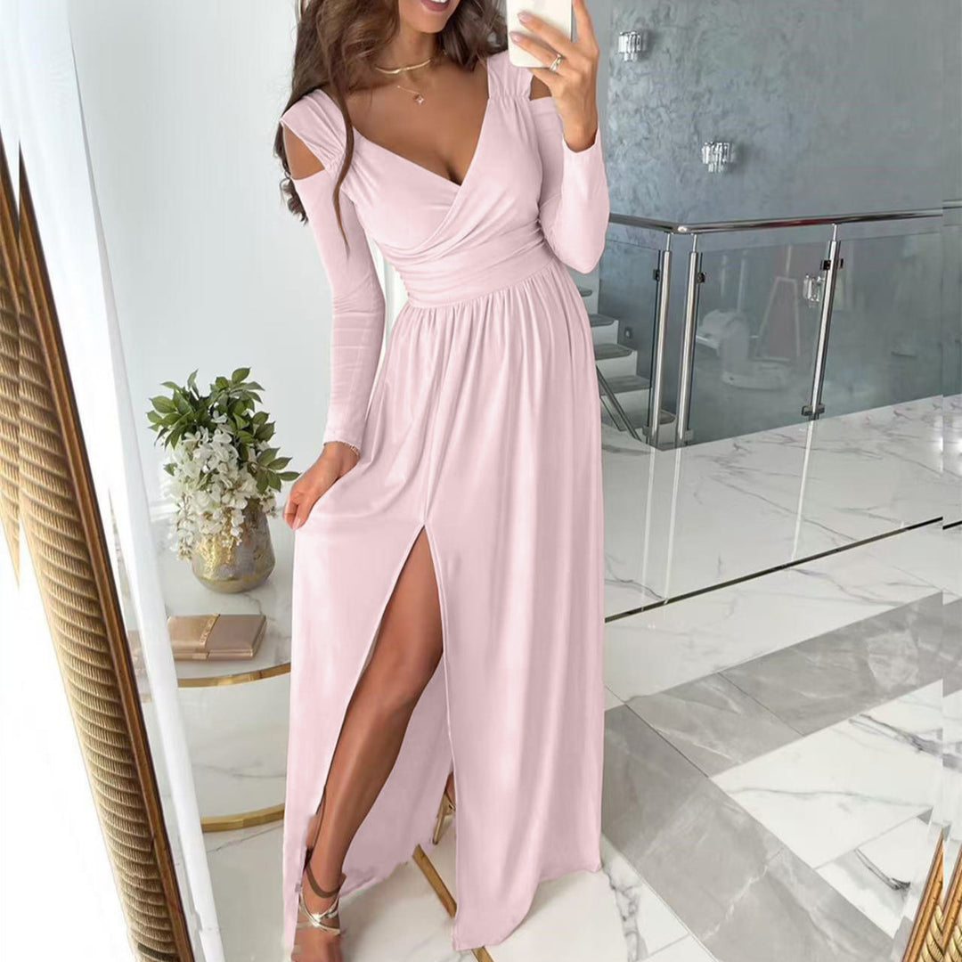 Damen Maxi-Kleid mit elegantem Wickeldesign und seitlichem Schlitz Drune