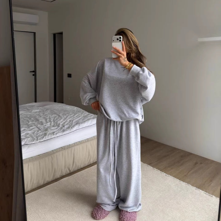 Damen Oversize Sweatshirt mit lässiger Passform und breiten Bündchen