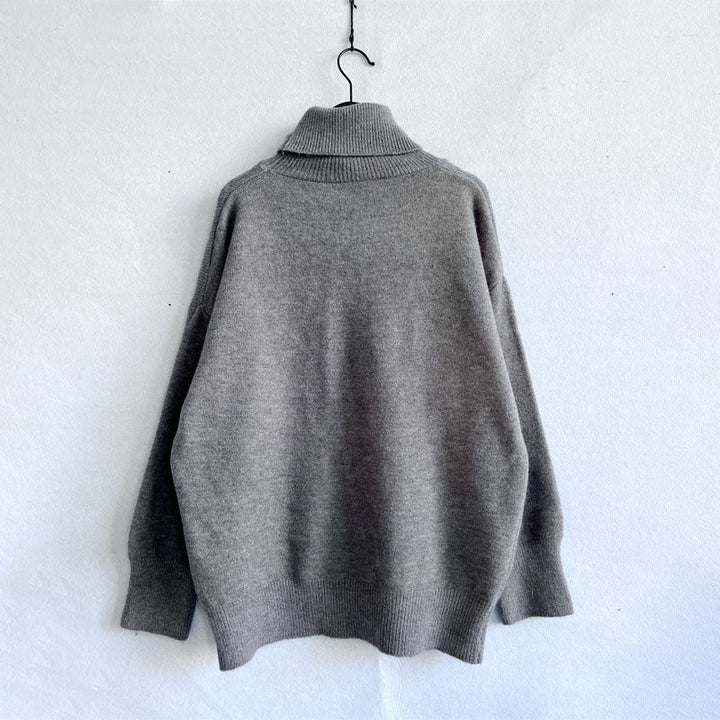 Drune | Einfarbiger Warmer Strickpullover Für Alltag