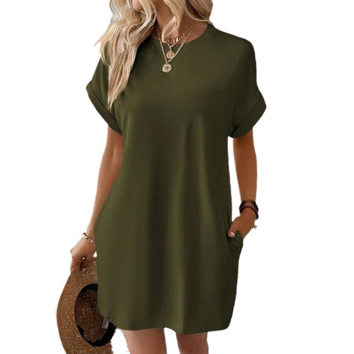 Damen Lockeres T-Shirt-Kleid mit praktischen Taschen und lässigem Design Drune