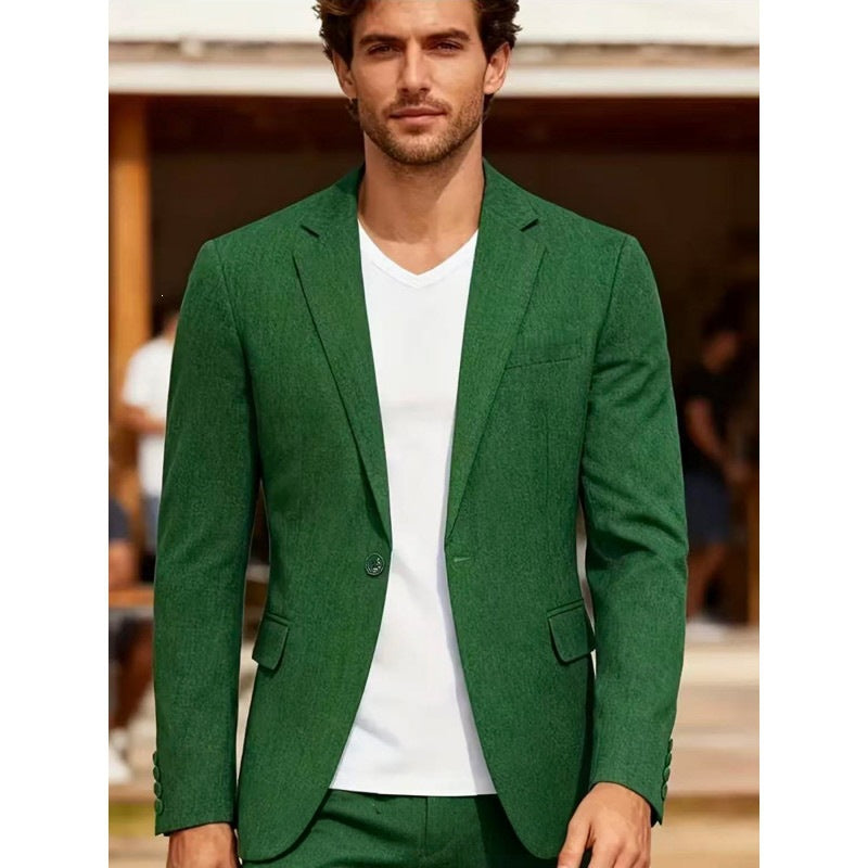 Herren Sommerliches Leinen-Blazer-Sakko mit atmungsaktivem Gewebe und taillierter Passform Drune