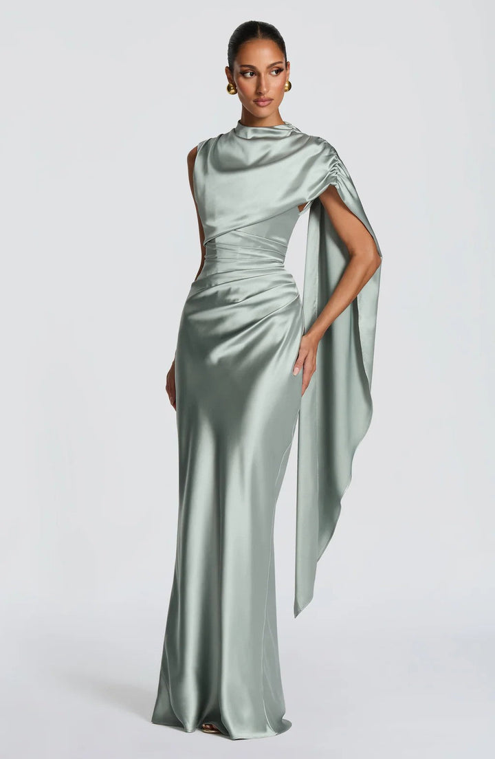 Damen Langarm Abendkleid Drune