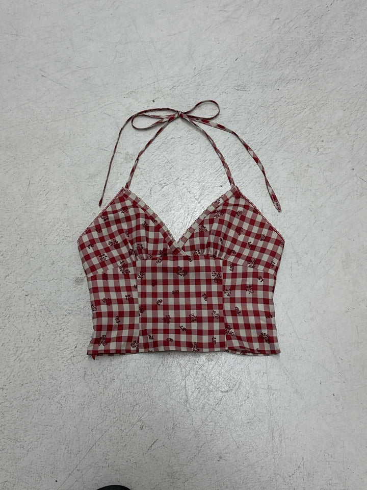 Damen Sommerliches Karo Top Drune