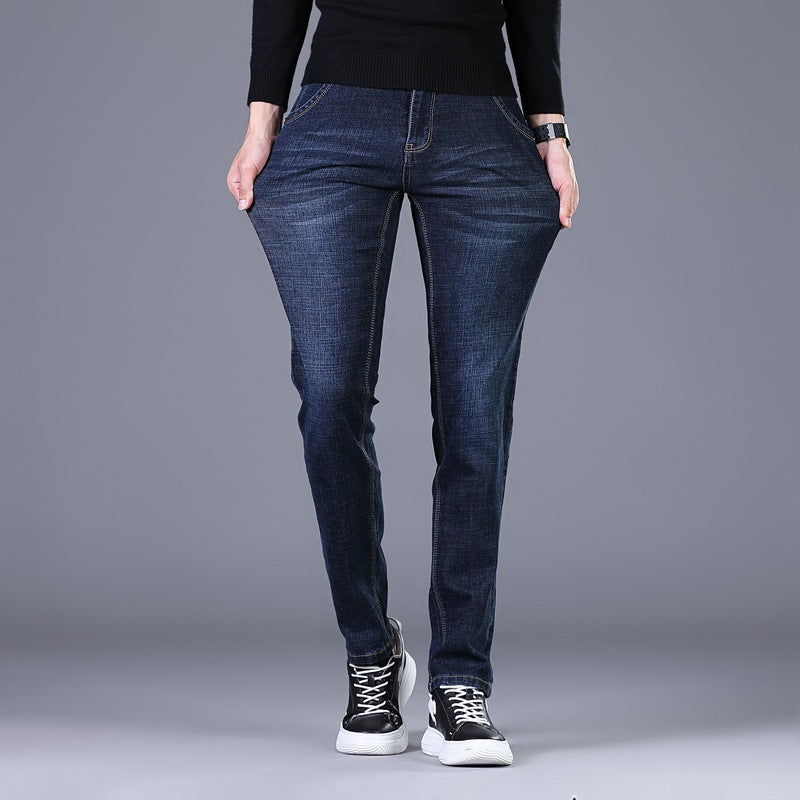 Damen Elastische Slim‑Straight-Jeans mit hohem Komfortbund Drune