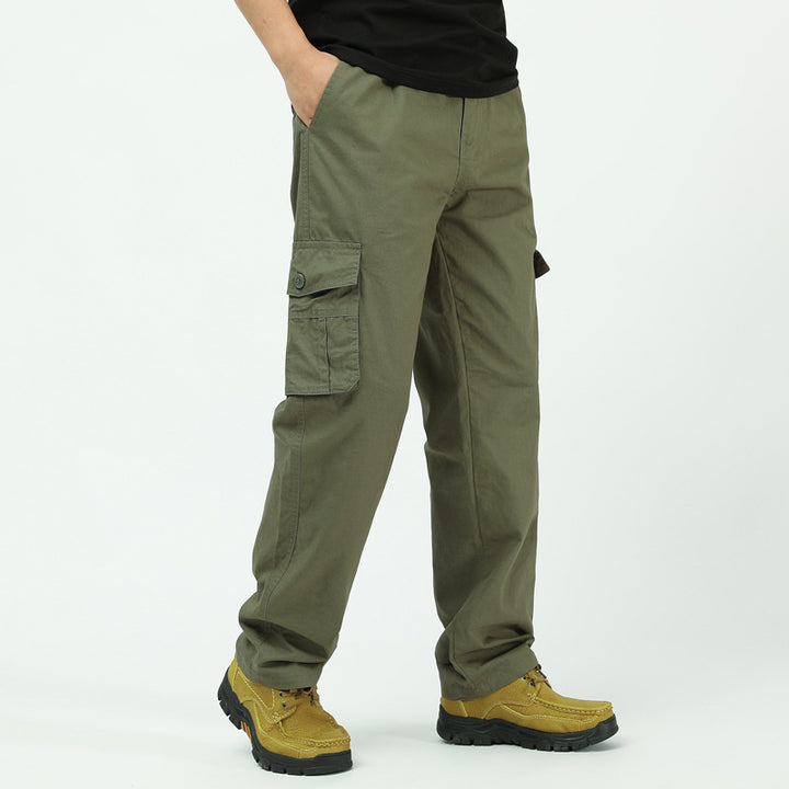 Herren utilitaristische Cargohose mit geradem Schnitt und Multifachtaschen Drune