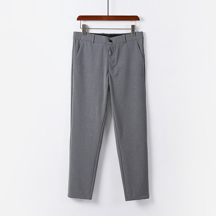Herren Schmale Chino-Hose aus Stretch-Baumwollmix mit schmalem Bein und Bundfalten Drune