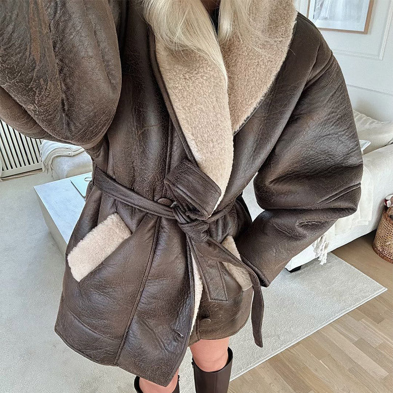 Damen Lässige jacke mit weichem Futter und praktischen Taschen Drune
