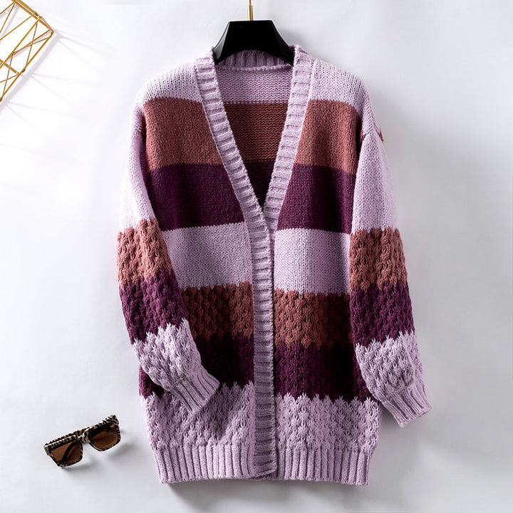 Drune | Gestreifte Gemütliche Strickjacke
