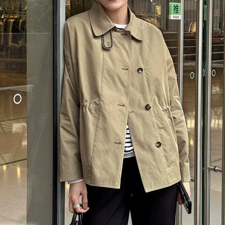 Damen Modische Kurzjacke mit hohem Kragen Drune