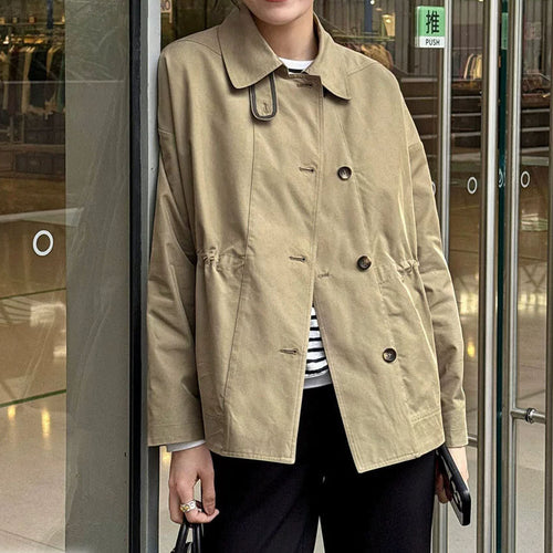 Damen Modische Kurzjacke mit hohem Kragen Drune
